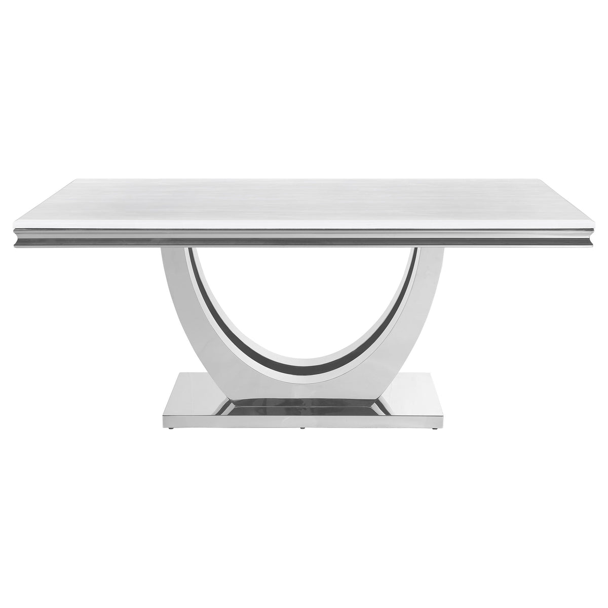 Kerwin  Rectangular Dining Table Set Grey and Chrome