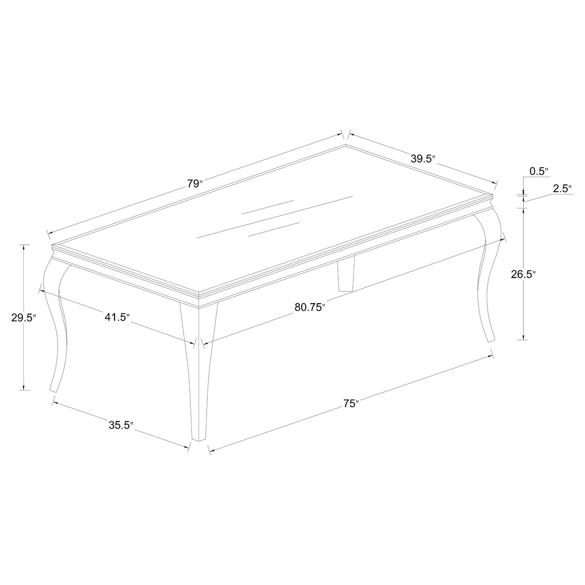 Carone Rectangular 61-inch Glass Top Dining Table Black