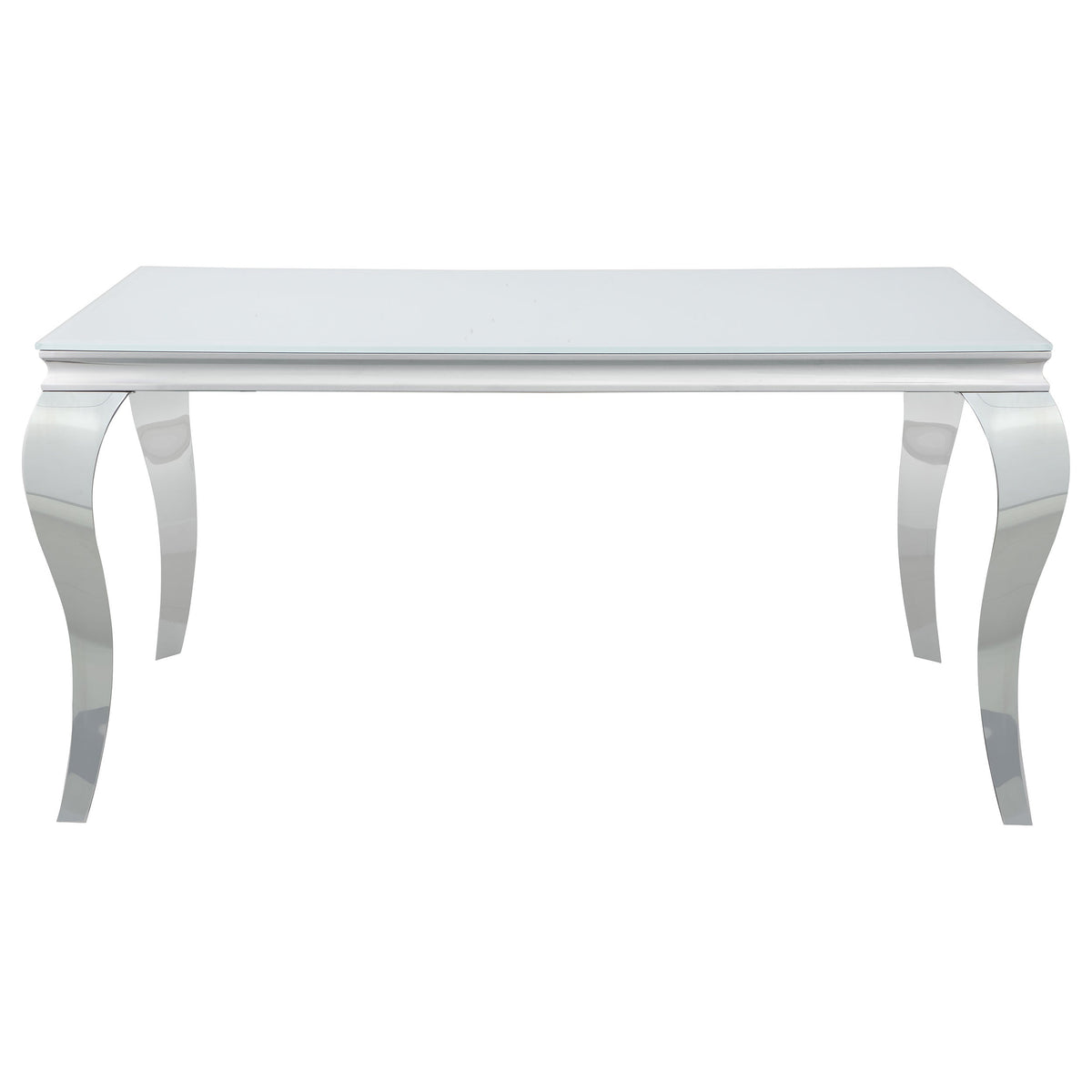 Carone  61-inch Rectangular White Glass Dining Set Black