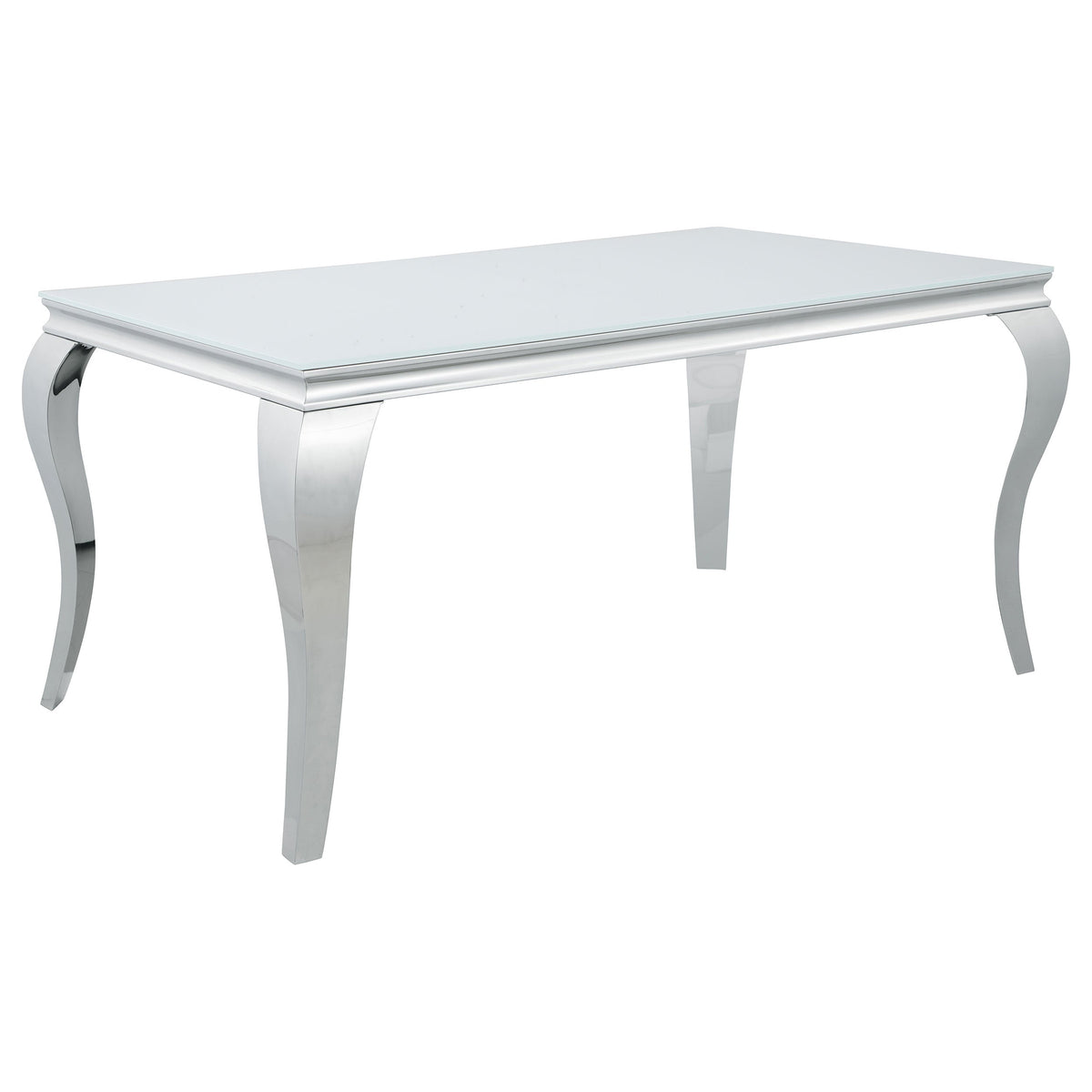 Carone  61-inch Rectangular White Glass Dining Set Black