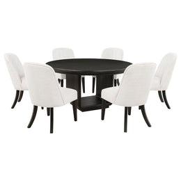 Leandro Round Dining Table Set Burnished Black