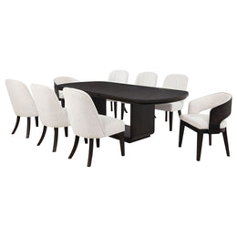 Leandro Rectangular Dining Table Set Burnished Black