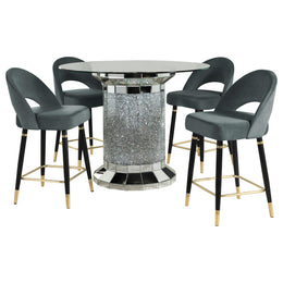 Ellie  Mirrored Counter Height Dining Table Set Black