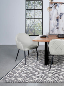 Emma Fabric Upholstered Dining Arm Chair Charcoal (Set of 2)