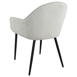Emma Fabric Upholstered Dining Arm Chair Charcoal (Set of 2)