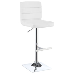 Bianca Upholstered Adjustable Bar Stool Black (Set of 2)