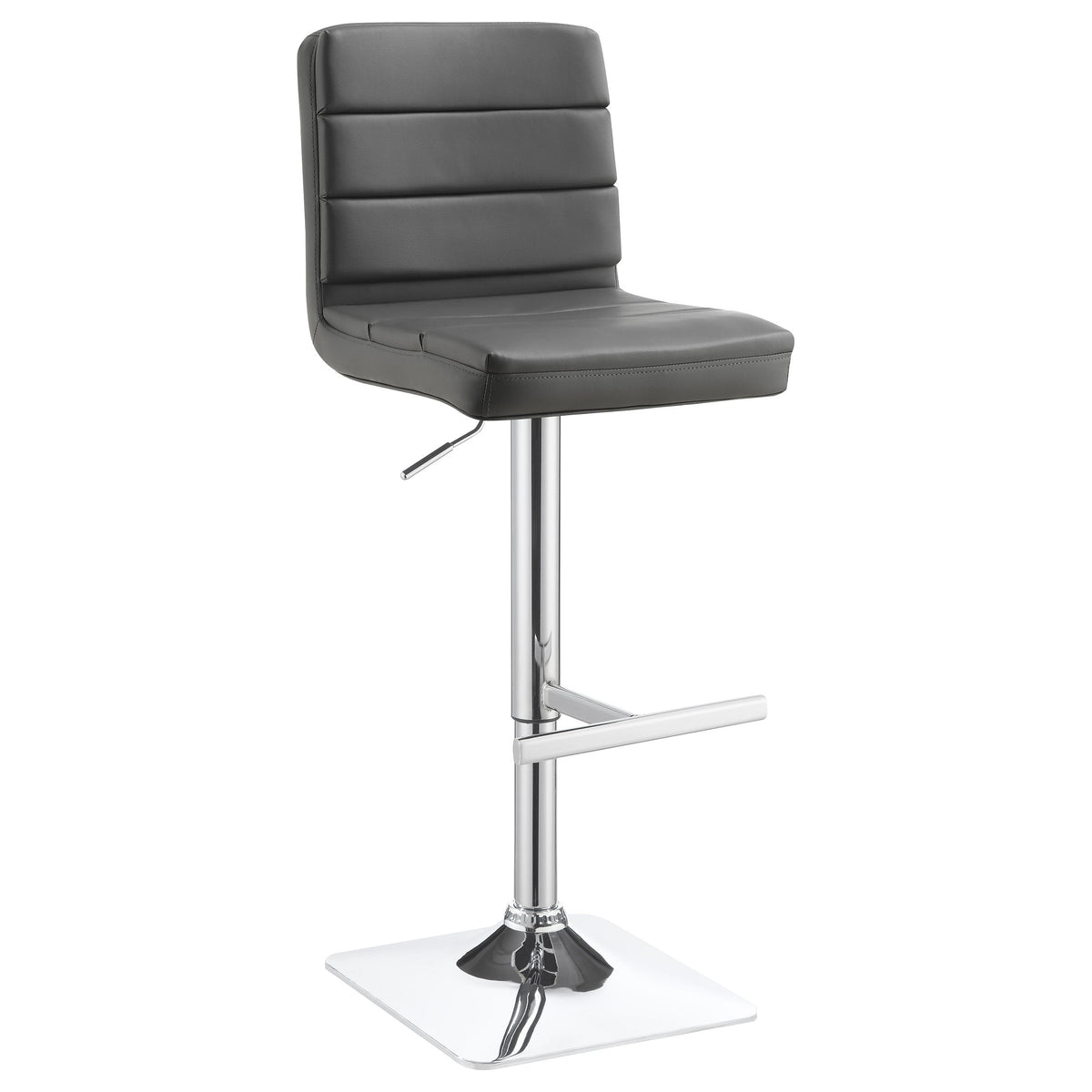 Bianca Upholstered Adjustable Bar Stool Black (Set of 2)