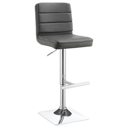 Bianca Upholstered Adjustable Bar Stool Black (Set of 2)