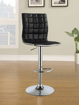 Ashbury Upholstered Adjustable Bar Stool Black / White (Set of 2)