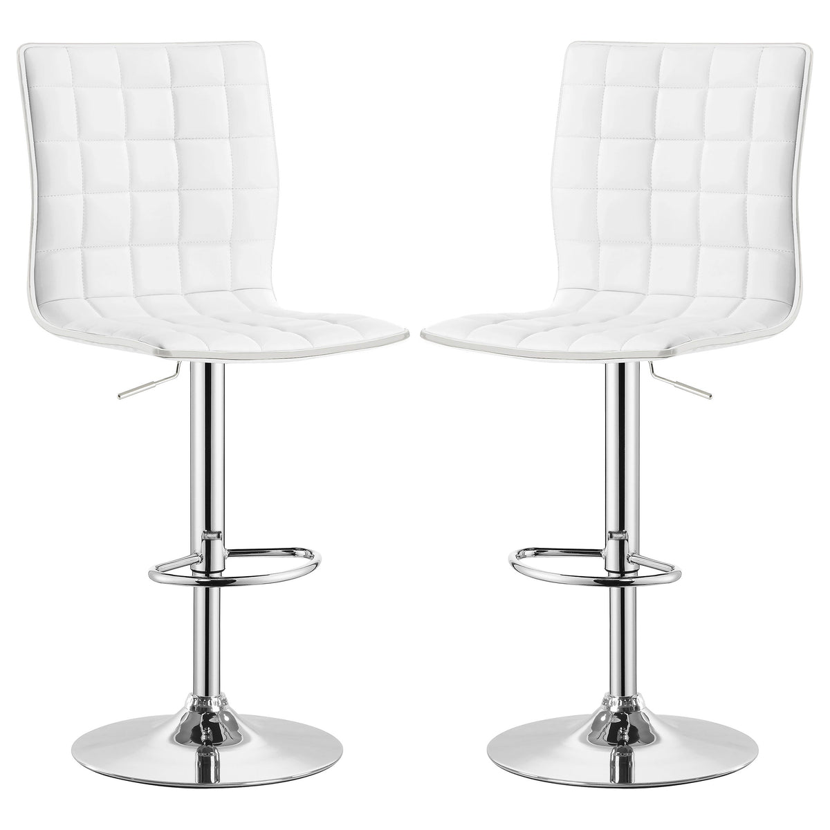 Ashbury Upholstered Adjustable Bar Stool Black / White (Set of 2)