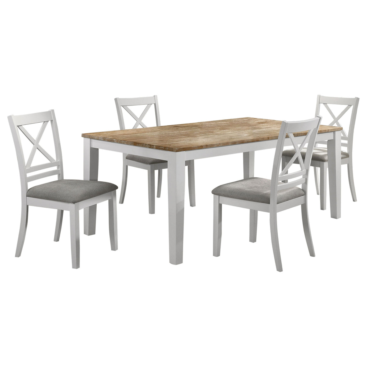 Hollis  Rectangular Dining Table Set Brown and White