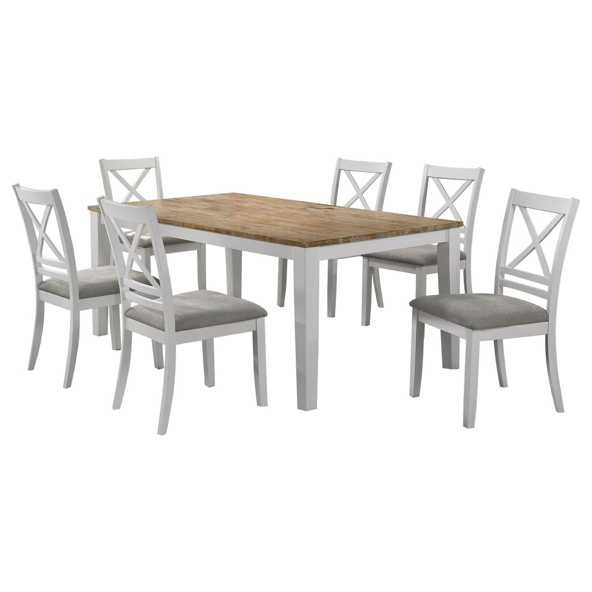 Hollis  Rectangular Dining Table Set Brown and White