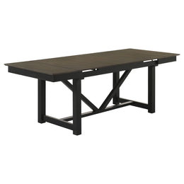 Malia  Refractory Extension Leaf Dining Table Set Oak