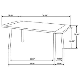 Maverick 70-inch Solid Wood Dining Table Natural Mango