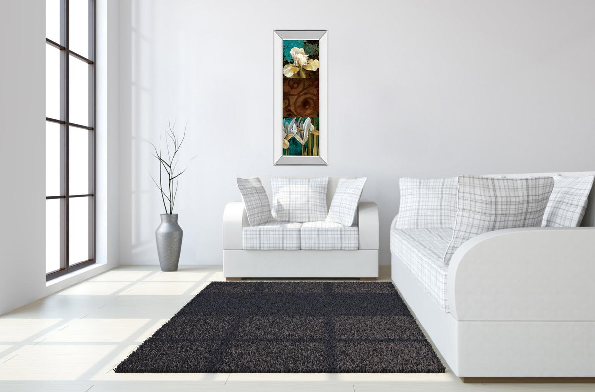 Mirrored Frame From My Garden I By Linda Thompson 18X42 Mirror Frame Print