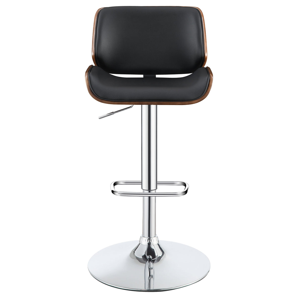 Folsom Upholstered Adjustable Bar Stool Black / Ecru and Chrome
