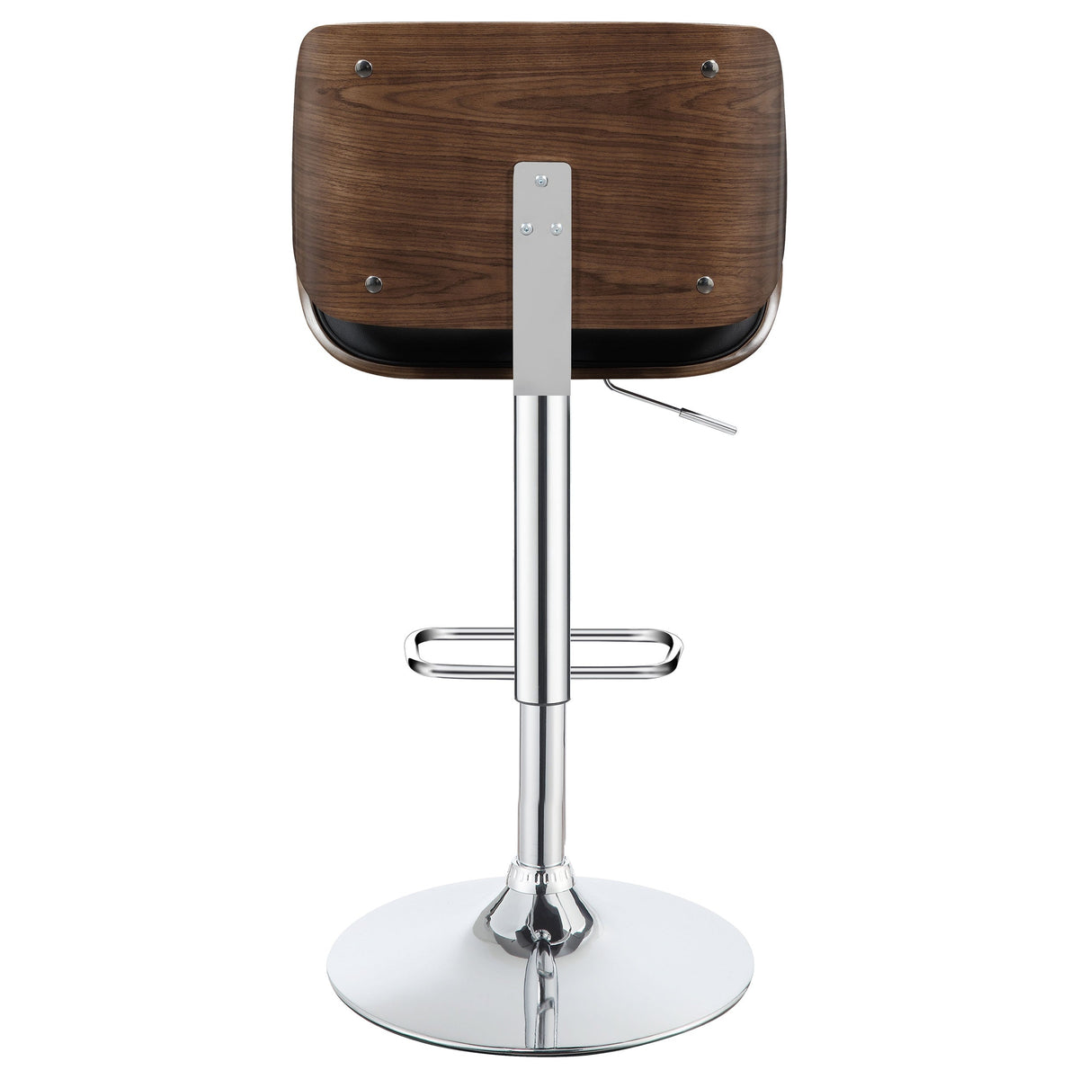 Folsom Upholstered Adjustable Bar Stool Black / Ecru and Chrome