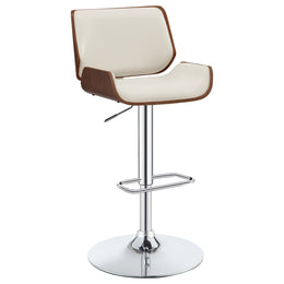Folsom Upholstered Adjustable Bar Stool Black / Ecru and Chrome