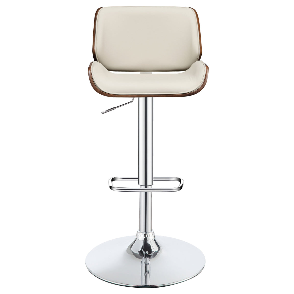 Folsom Upholstered Adjustable Bar Stool Black / Ecru and Chrome