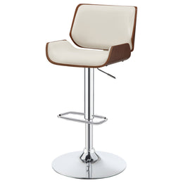 Folsom Upholstered Adjustable Bar Stool Black / Ecru and Chrome