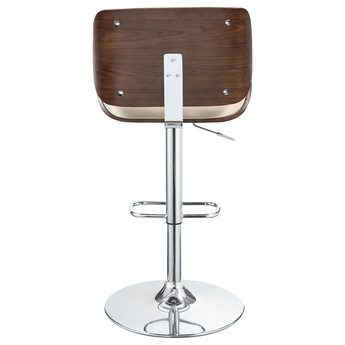 Folsom Upholstered Adjustable Bar Stool Black / Ecru and Chrome