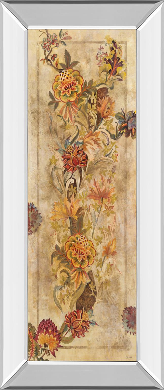 Mirrored Frame Fleur Delicate Ii By Georgie 18X42 Mirror Frame Print