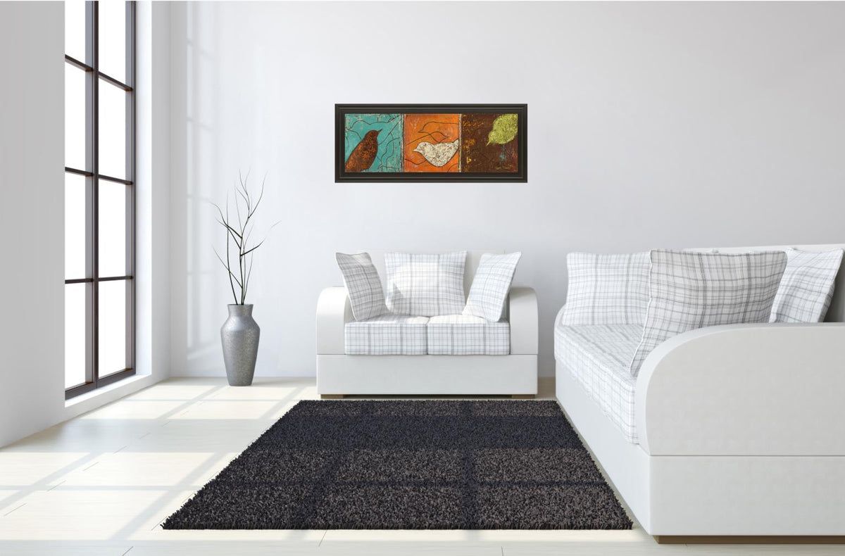 Lovely Birds I By Patricia Pinto 18X42 Framed Print