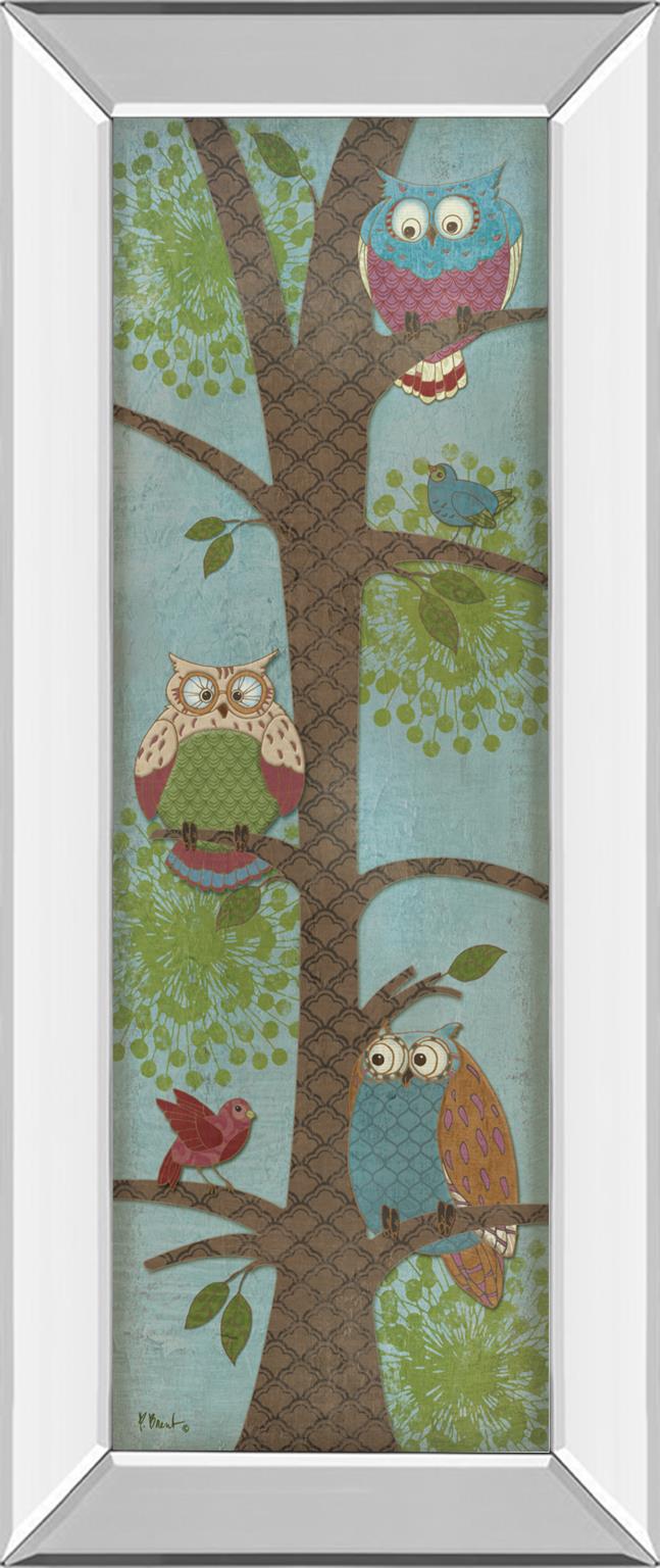 Mirrored Frame Fantasy Owls Panel Ii By Paul Brent 18X42 Mirror Frame Print