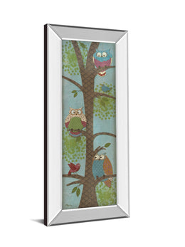 Mirrored Frame Fantasy Owls Panel Ii By Paul Brent 18X42 Mirror Frame Print