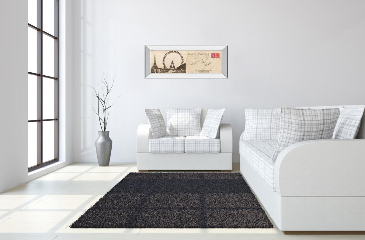 Mirrored Frame Lettre De Paris Ii By Wild Apple Graphics 18X42 Mirror Frame Print
