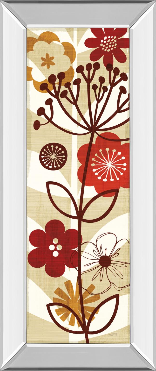 Mirrored Frame Floral Pop Panel Ii By Mo Mullan 18X42 Mirror Frame Print