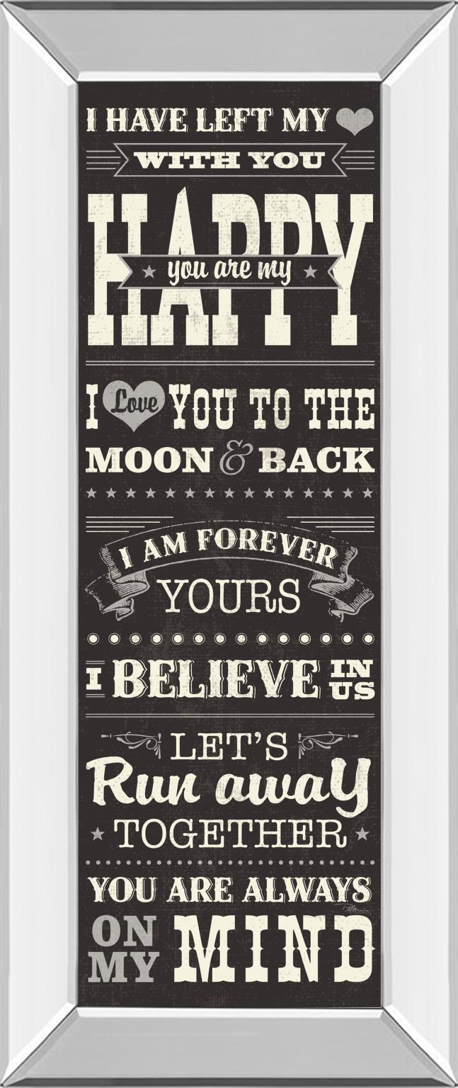 Mirrored Frame L-O-V-E Ii  By Pela Studio 18X42 Mirror Frame Print
