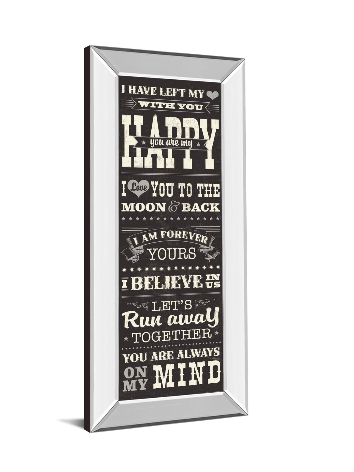 Mirrored Frame L-O-V-E Ii  By Pela Studio 18X42 Mirror Frame Print
