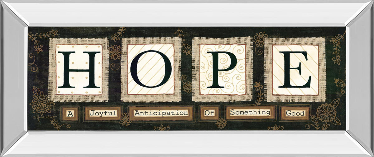 Mirrored Frame Hope By Anne Lapoint 18X42 Mirror Frame Print