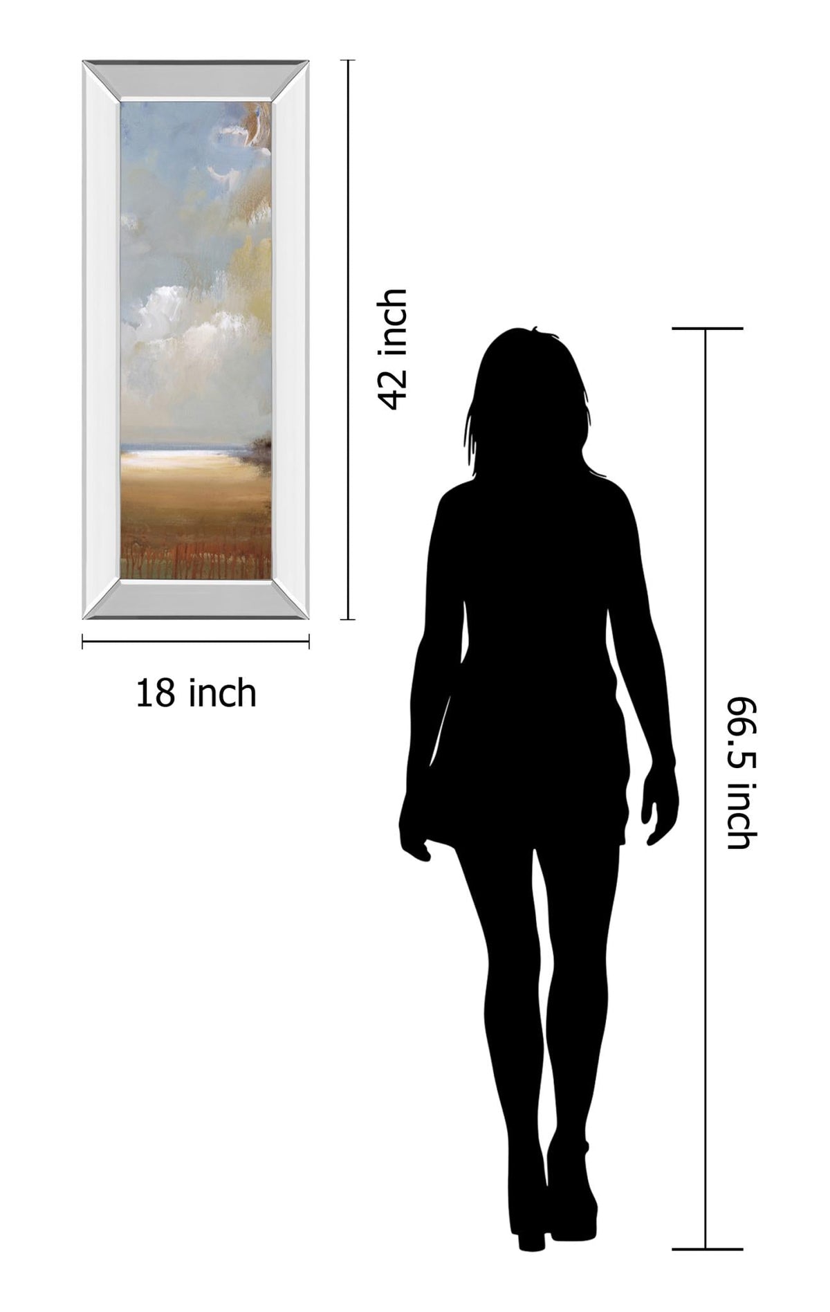 Mirrored Frame Haven By Cat Tesla 18X42 Mirror Frame Print