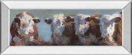 Mirrored Frame Little Bull & The Babes By Carolyne Hawley 18X42 Mirror Frame Print