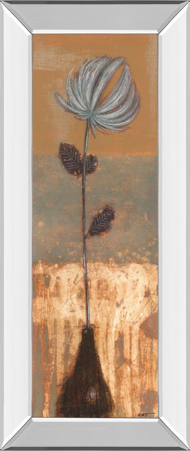 Mirrored Frame Solitary Flower Ii By Norman Wyatt 18X42 Mirror Frame Print