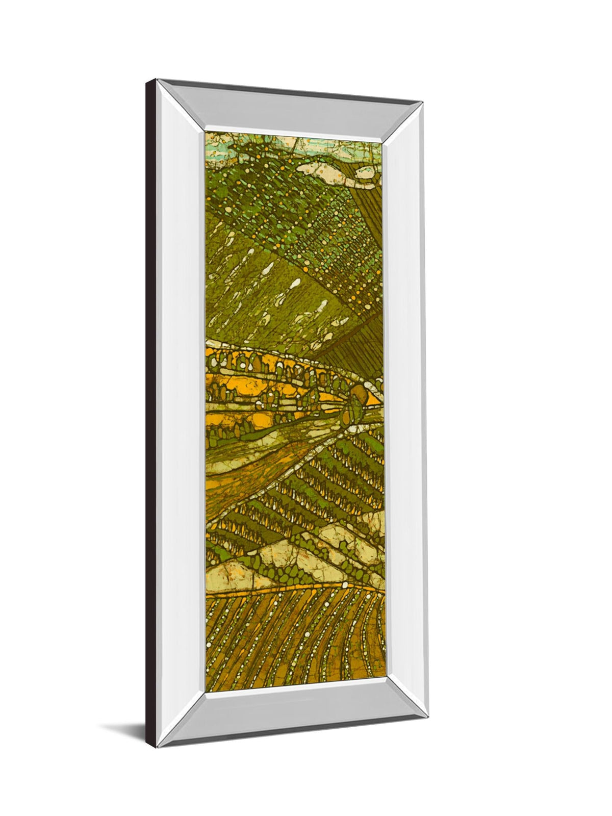 Mirrored Frame Vineyard Batik I By Andrea Davis 18X42 Mirror Frame Print