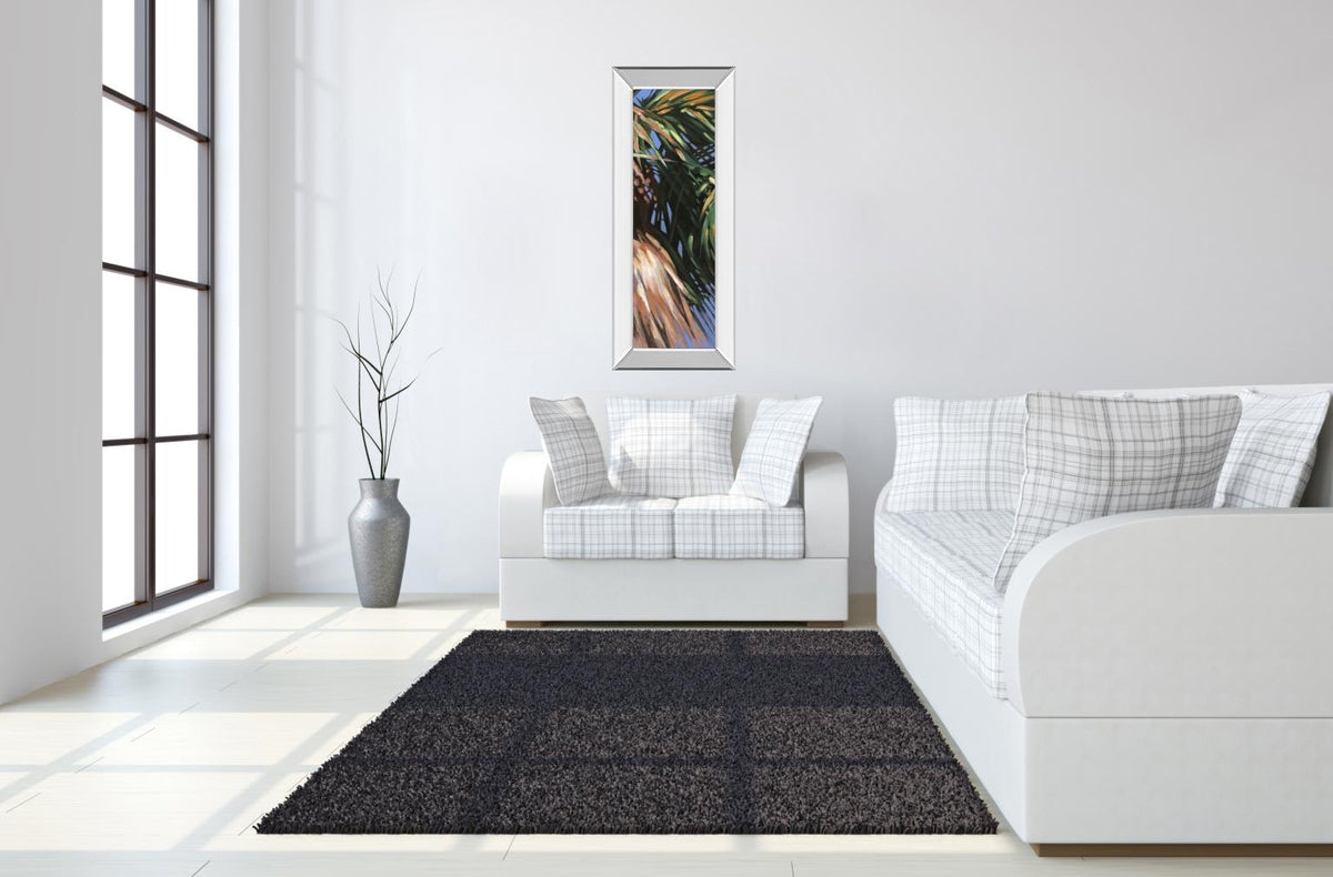 Mirrored Frame Wild Palm Ii By Suzanne Wilkins 18X42 Mirror Frame Print