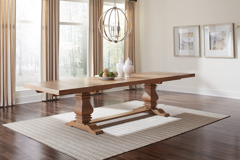 Florence 126-inch Extension Dining Table Distressed Black