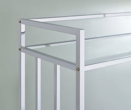 Cara 2-tier Rectangular Glass Shelf Metal Bar Cart Brass