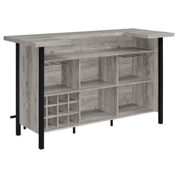 Bellemore Freestanding Home Bar Wine Cabinet Rustic Oak