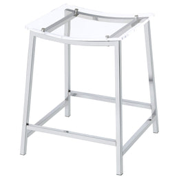 Jovani Acrylic Backless Bar Stool Chrome (Set of 2)
