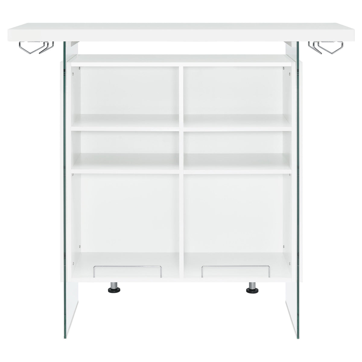 Acosta Freestanding Home Bar Wine Cabinet White High Gloss