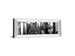 Mirrored Frame Panorama Of Nyc Vii By Jeff Pica 18X42 Mirror Frame Print
