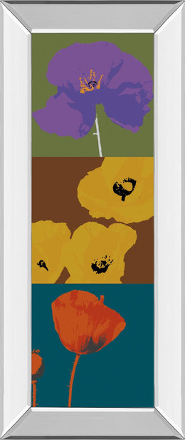 Mirrored Frame Pop Poppies By Li-Legger, D 18X42 Mirror Frame Print