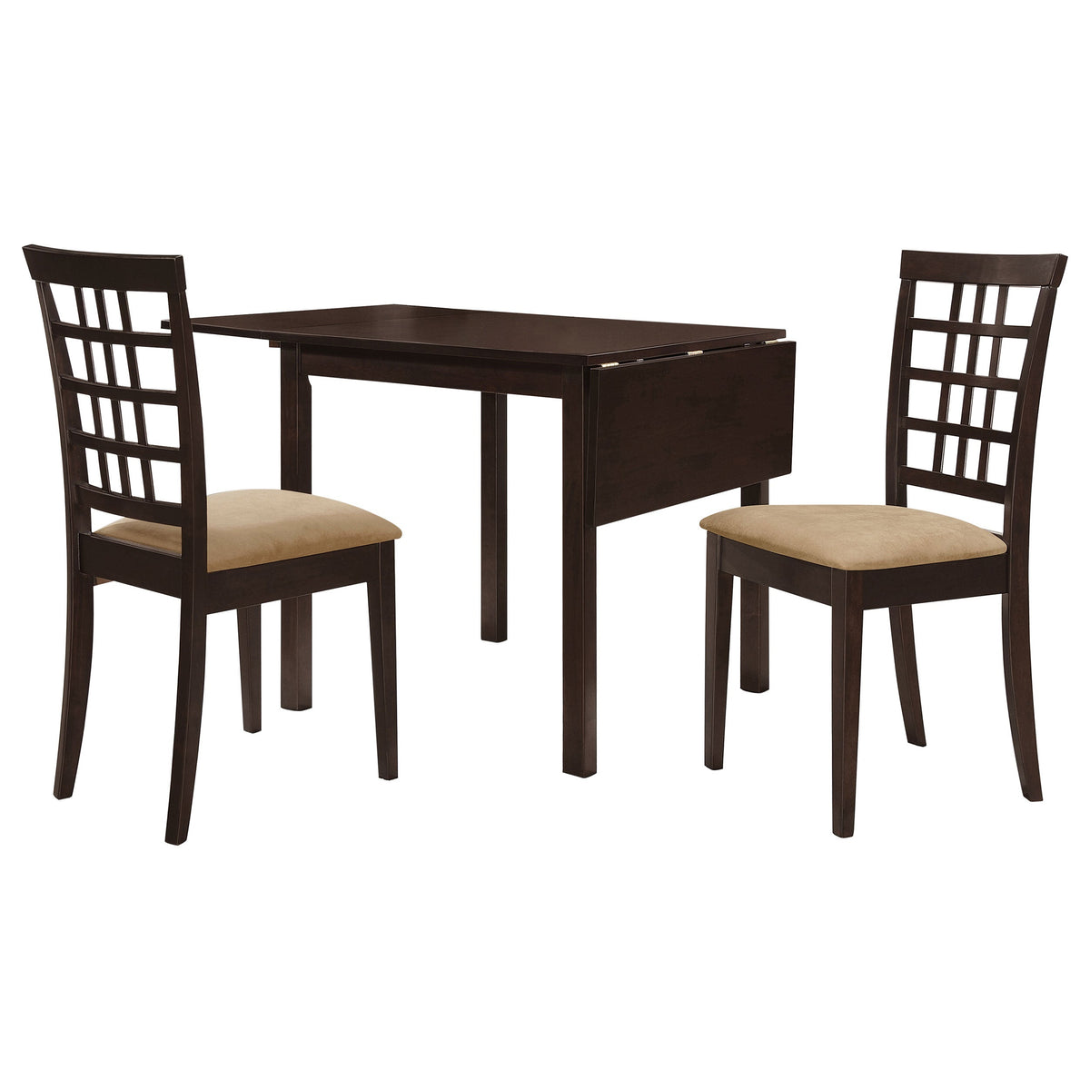 Kelso  Drop Leaf Dining Table Set Cappuccino and Tan