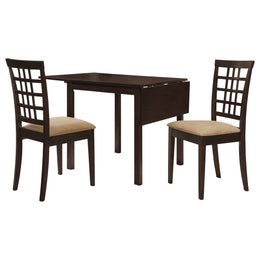 Kelso  Drop Leaf Dining Table Set Cappuccino and Tan