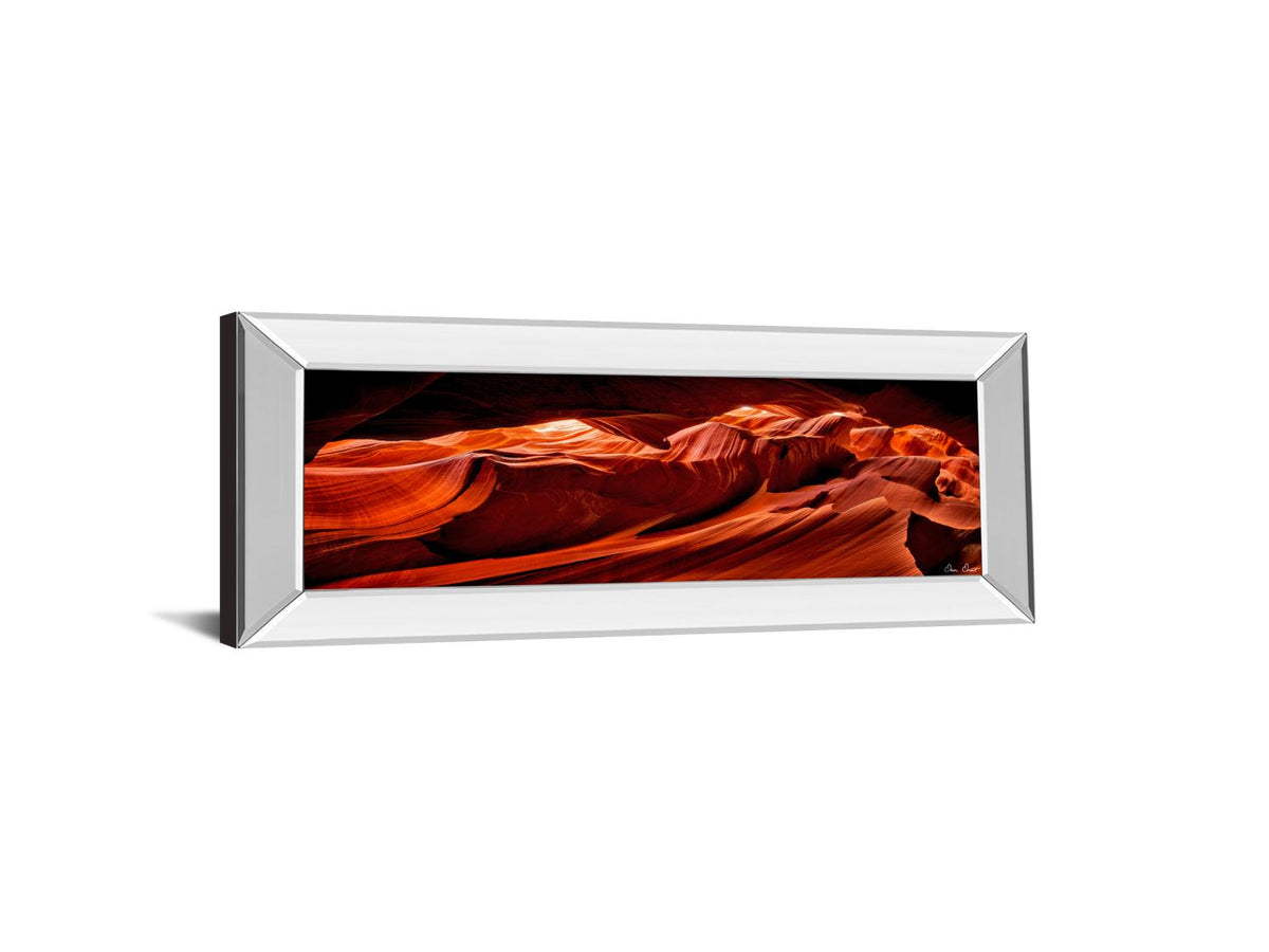 Mirrored Frame Sun Shining Through Canyon Viii By David Drost 18X42 Mirror Frame Print