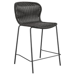 Mckinley Faux Rattan Metal Bar Chair Brown (Set of 2)